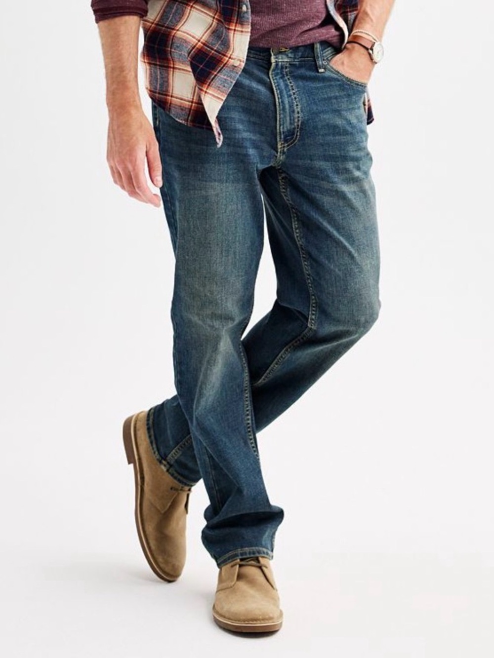 Sonoma Men's Straight Jeans in Dark Blue Wash